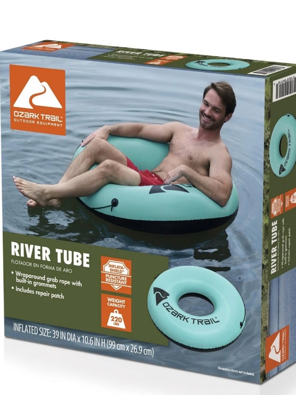 Ozark Trail Aqua Teal River Tube